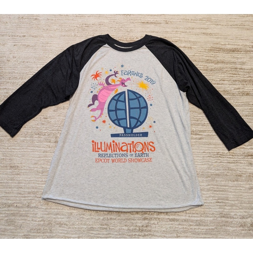 Disney Parks Illuminations Farewell 2019 T Shirt Sz L Epcot Fireworks Figment